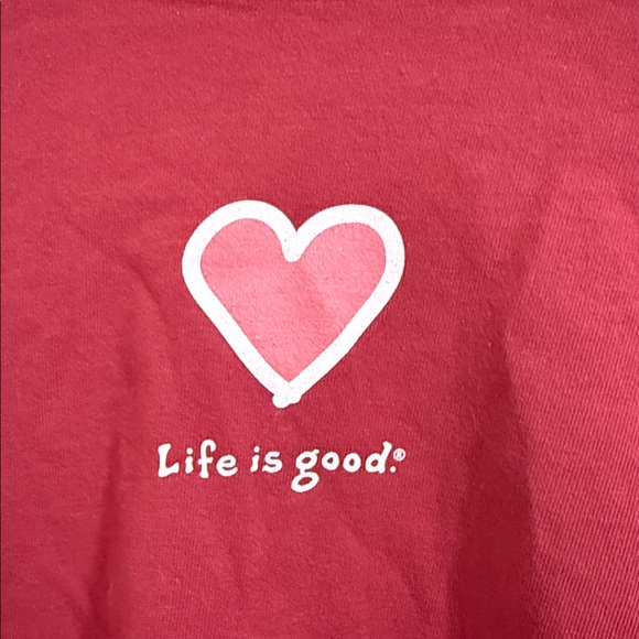 Red Long Sleeve Shirt with Heart Design - Picture 2 of 5